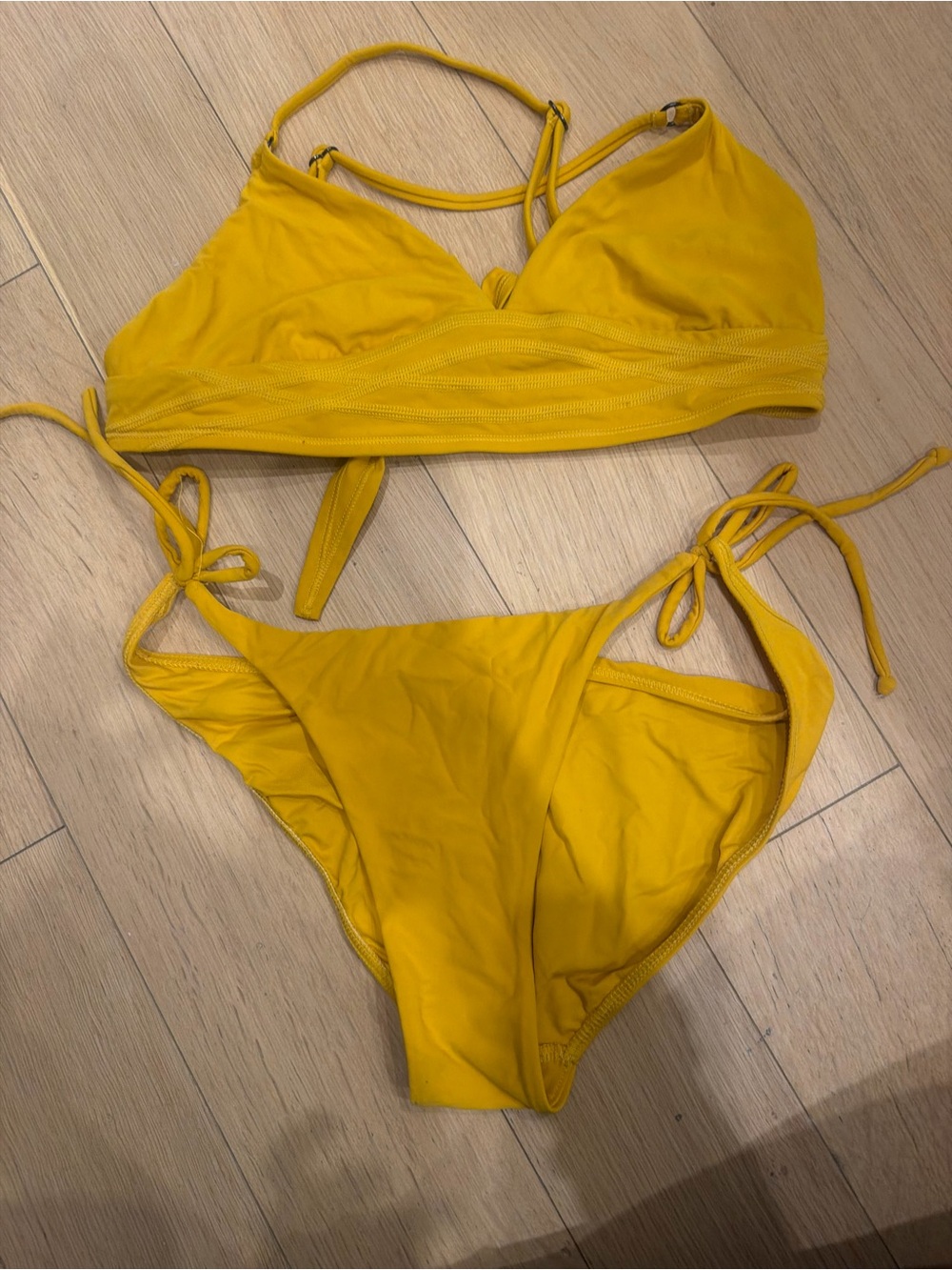 Yellow Tie-Side Women’s Bikini Set